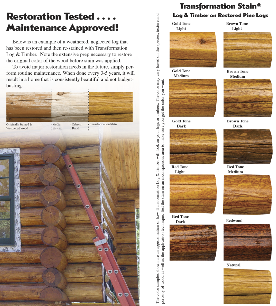 Transformation Log & Timber Color Chart Transformation Log & Timber Color Chart