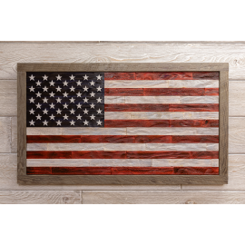 Wooden American Flag - Large 24" x 41"