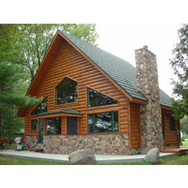 8" Cedar Vertical Outside Log Corner (10 Foot Hand Hewn)
