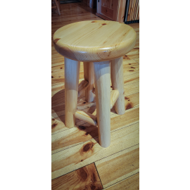 Pine Log Stool 24" Close up