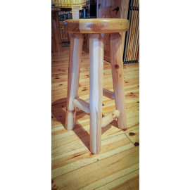 Pine Log Stool 30"