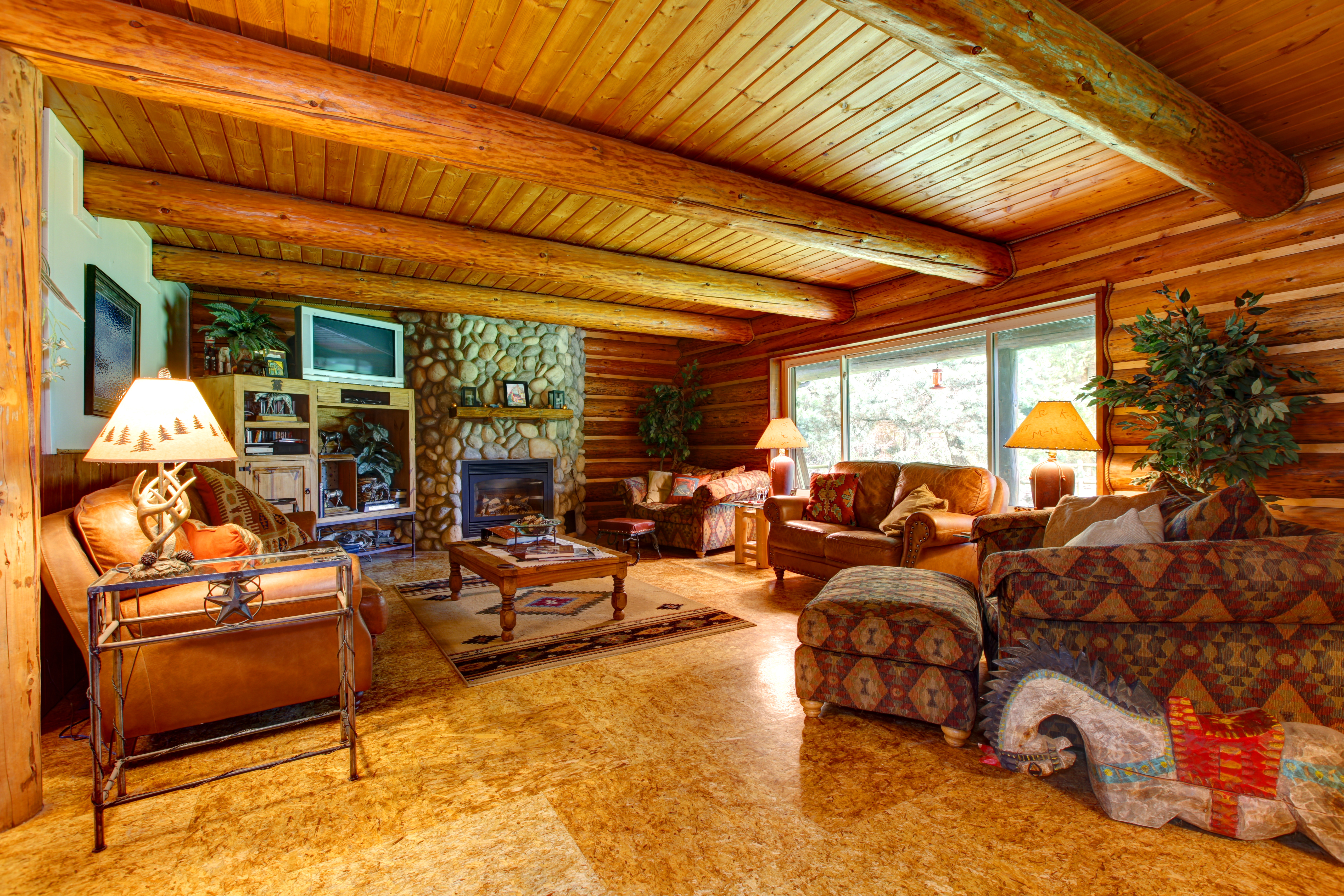 Log Cabin Living Room Ideas
