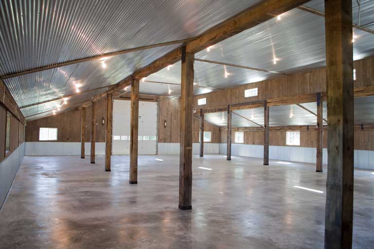 Barn filled with barn-wood paneling